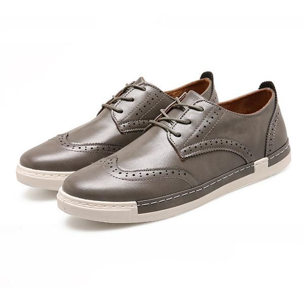 Heren Casual Sneaker Outdoor Oxfords In Leer