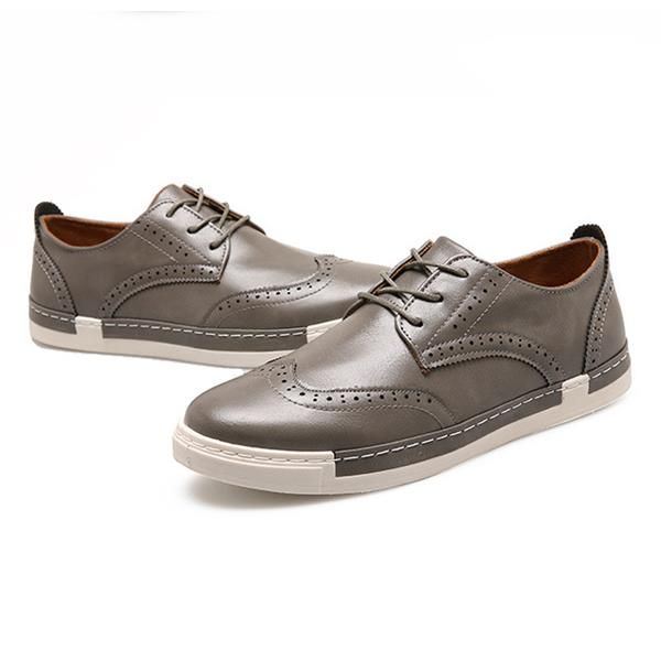 Heren Casual Sneaker Outdoor Oxfords In Leer