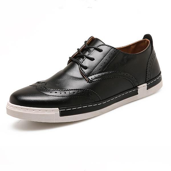 Heren Casual Sneaker Outdoor Oxfords In Leer