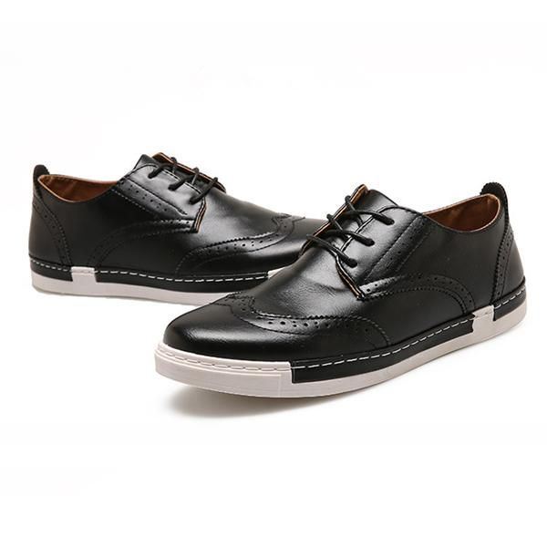 Heren Casual Sneaker Outdoor Oxfords In Leer