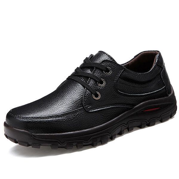 Heren Casual Zachte Comfortabele Leren Oxfords Zakelijke Schoenen