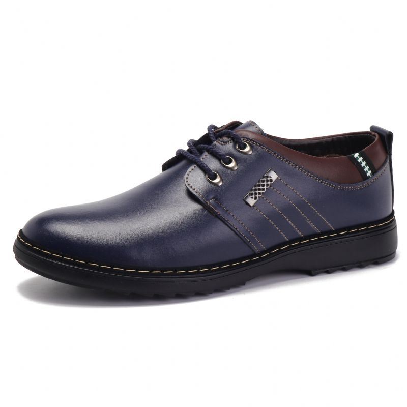 Heren Casual Zakelijke Zachte Comfortabele Warme Lederen Veterschoenen Oxfords