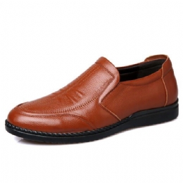 Heren Comfortabele Lederen Slip On Oxfords