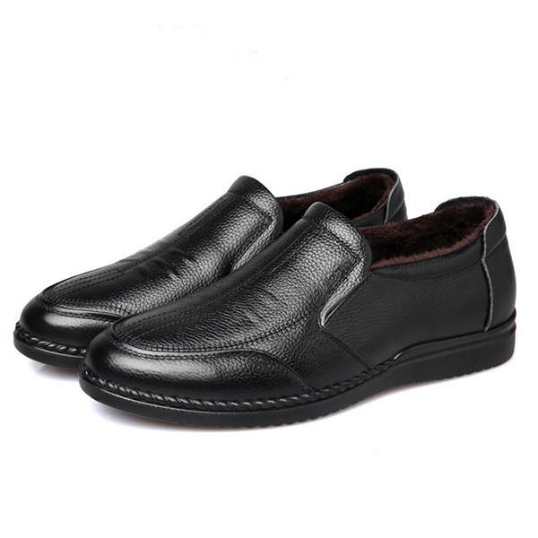 Heren Comfortabele Lederen Slip On Oxfords