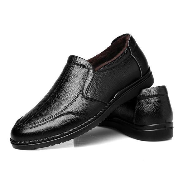 Heren Comfortabele Lederen Slip On Oxfords