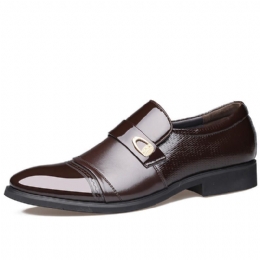 Heren Comfy Leather Cap Toe Slip On Zakelijke Formele Schoenen