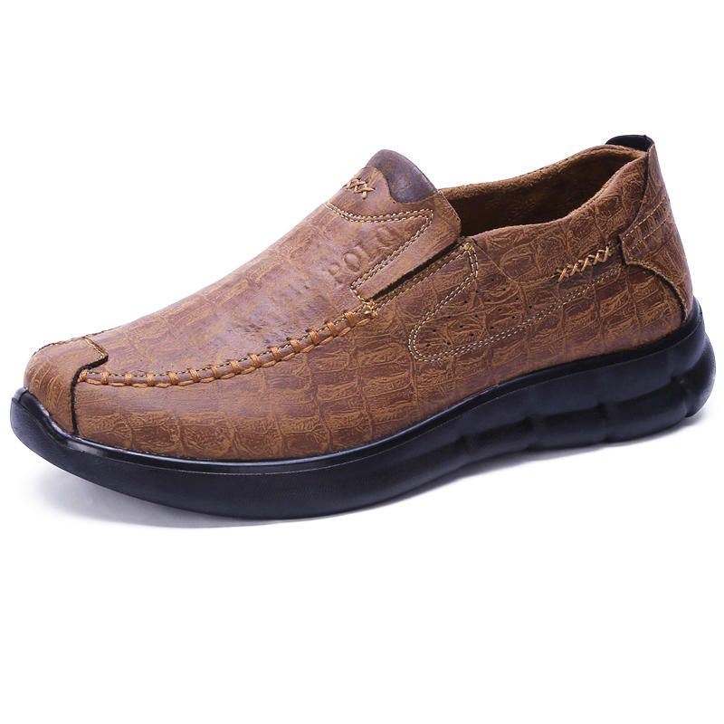 Heren Comfy Sole Casual Slip On Soft Microfiber Oxfords