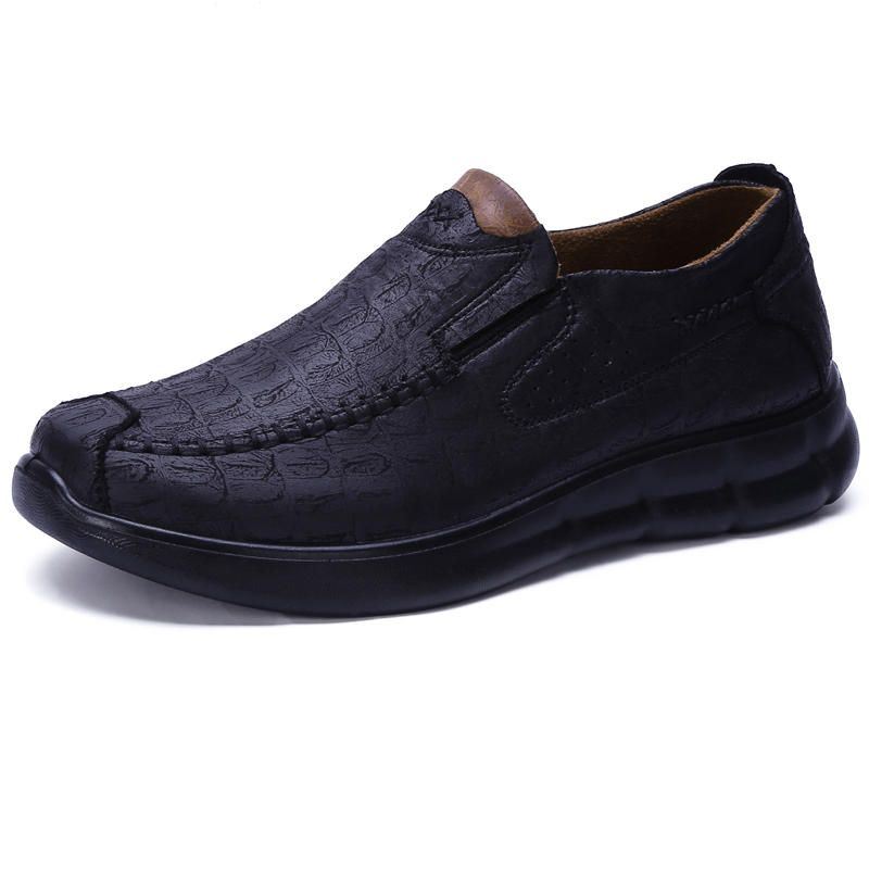 Heren Comfy Sole Casual Slip On Soft Microfiber Oxfords