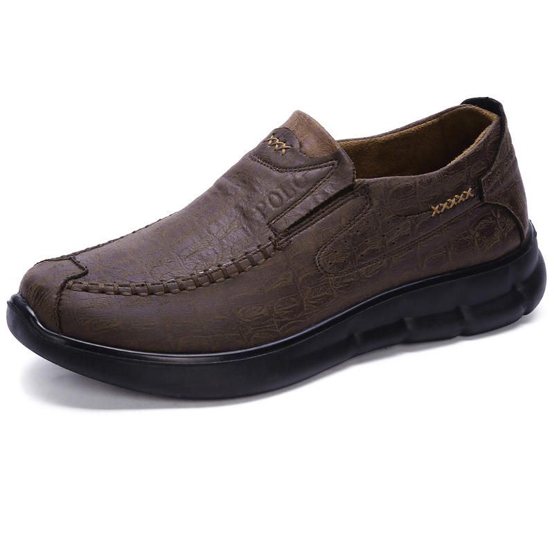 Heren Comfy Sole Casual Slip On Soft Microfiber Oxfords