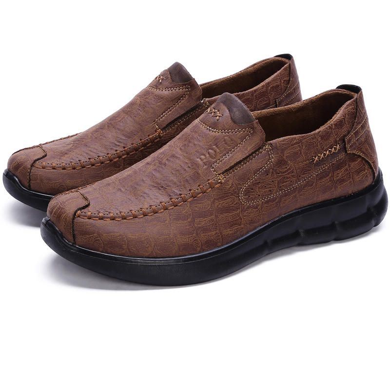 Heren Comfy Sole Casual Slip On Soft Microfiber Oxfords