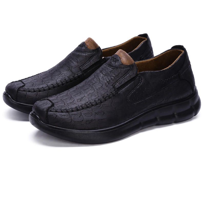 Heren Comfy Sole Casual Slip On Soft Microfiber Oxfords