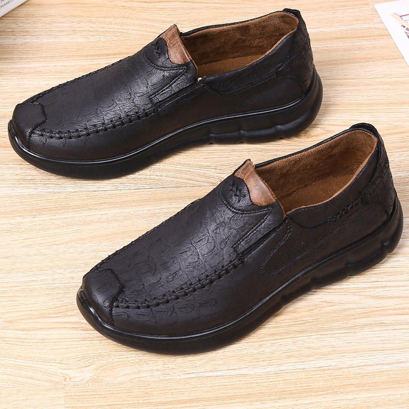 Heren Comfy Sole Casual Slip On Soft Microfiber Oxfords