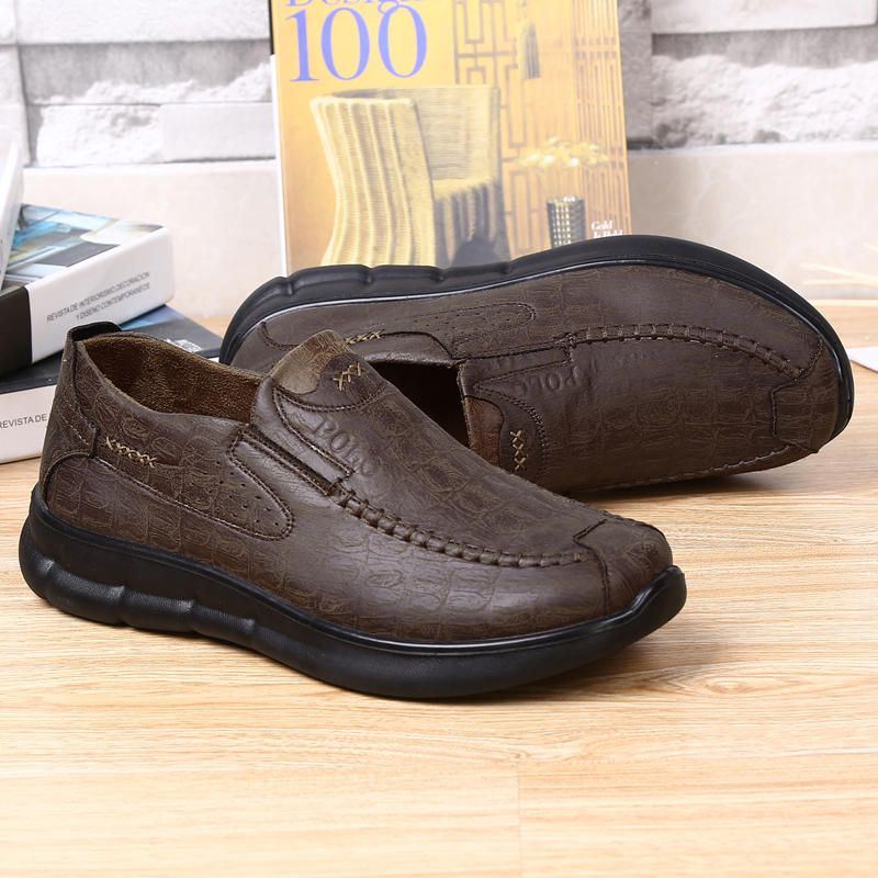 Heren Comfy Sole Casual Slip On Soft Microfiber Oxfords