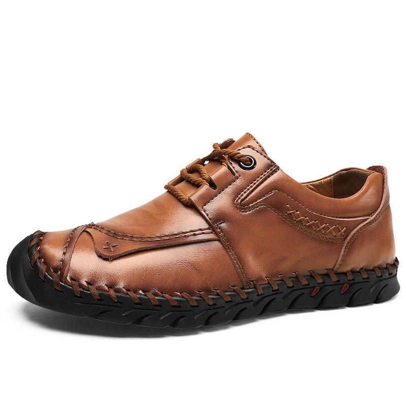 Heren Echt Leer Anti-collision Toe Casual Business Oxfords