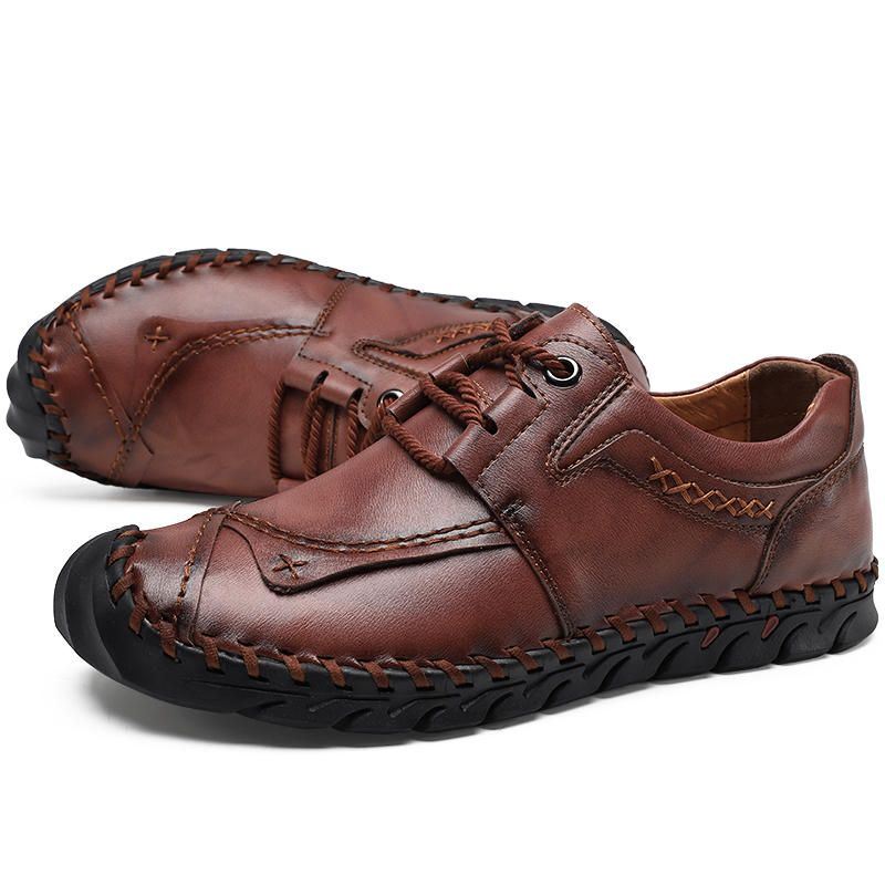 Heren Echt Leer Anti-collision Toe Casual Business Oxfords