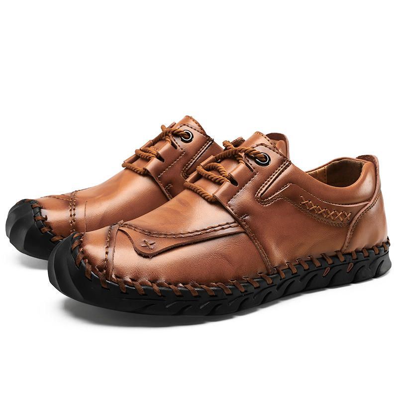 Heren Echt Leer Anti-collision Toe Casual Business Oxfords