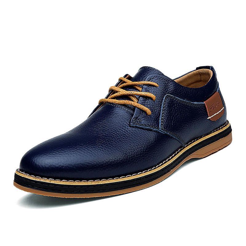 Heren Echt Leer Britse Stijl Comfortabele Oxfords Casual Schoenen