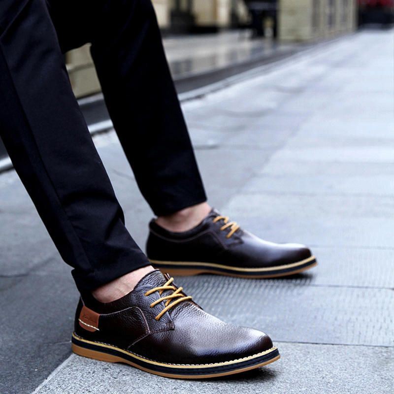 Heren Echt Leer Britse Stijl Comfortabele Oxfords Casual Schoenen