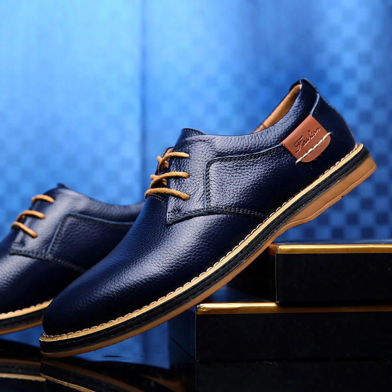 Heren Echt Leer Britse Stijl Comfortabele Oxfords Casual Schoenen