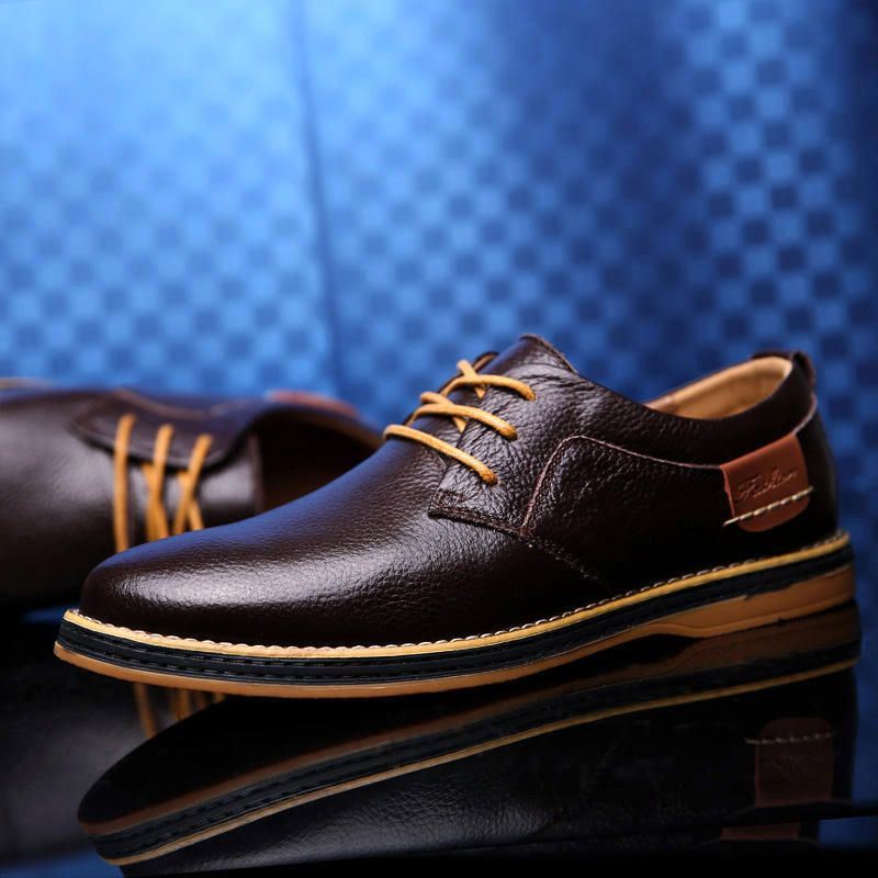 Heren Echt Leer Britse Stijl Comfortabele Oxfords Casual Schoenen