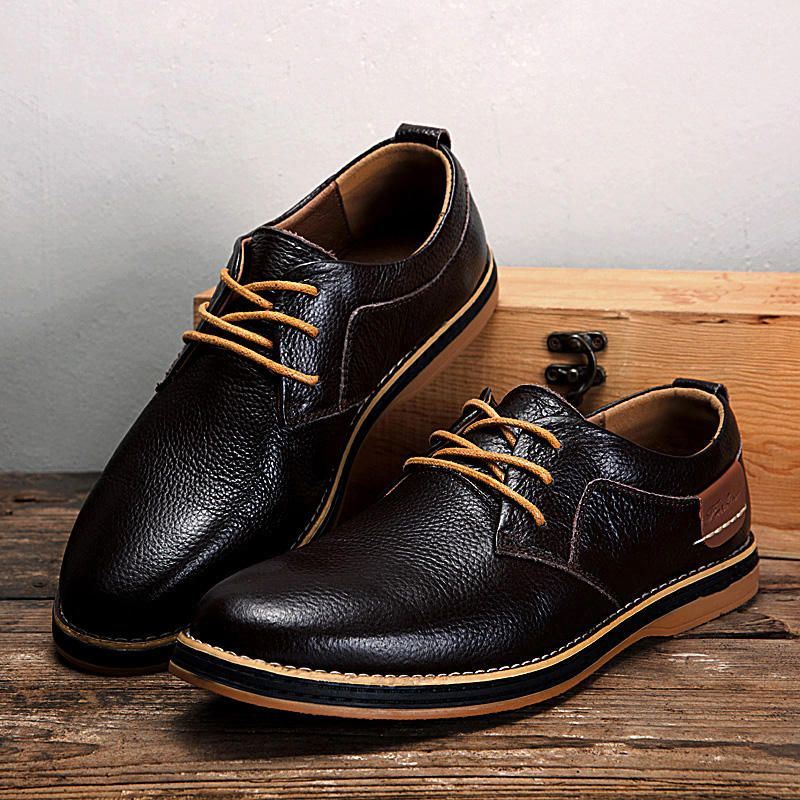 Heren Echt Leer Britse Stijl Comfortabele Oxfords Casual Schoenen