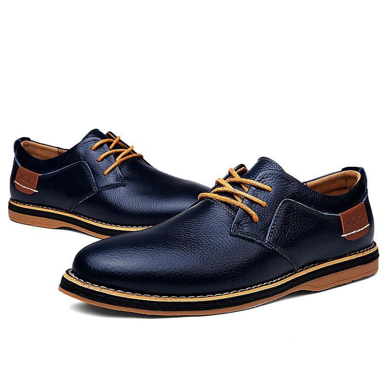 Heren Echt Leer Britse Stijl Comfortabele Oxfords Casual Schoenen