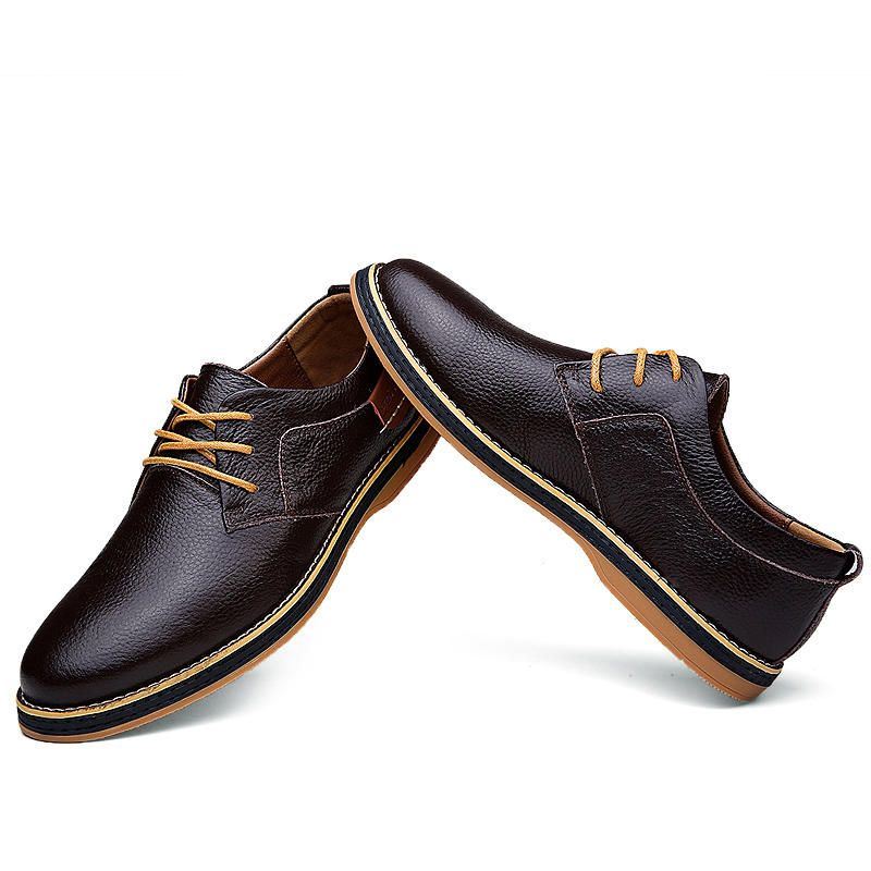 Heren Echt Leer Britse Stijl Comfortabele Oxfords Casual Schoenen