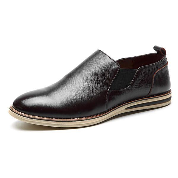 Heren Echt Leer Casual Slip On Business Oxfords Schoenen