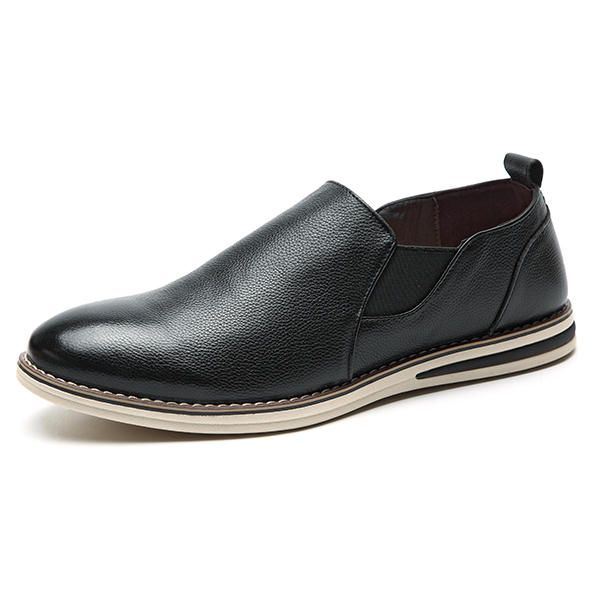 Heren Echt Leer Casual Slip On Business Oxfords Schoenen