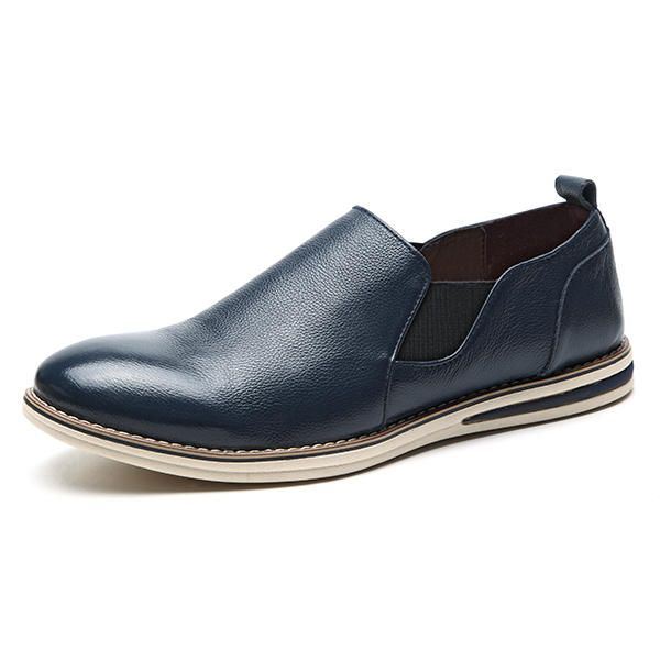 Heren Echt Leer Casual Slip On Business Oxfords Schoenen