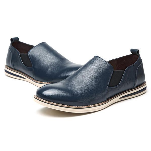 Heren Echt Leer Casual Slip On Business Oxfords Schoenen