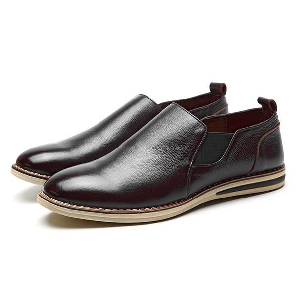 Heren Echt Leer Casual Slip On Business Oxfords Schoenen