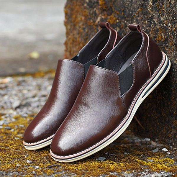 Heren Echt Leer Casual Slip On Business Oxfords Schoenen