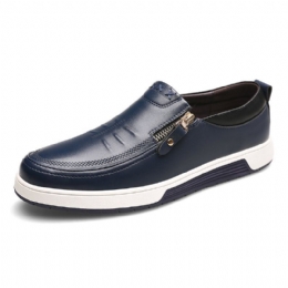 Heren Echt Leer Casual Soft Sole Rits Zakelijke Oxfords