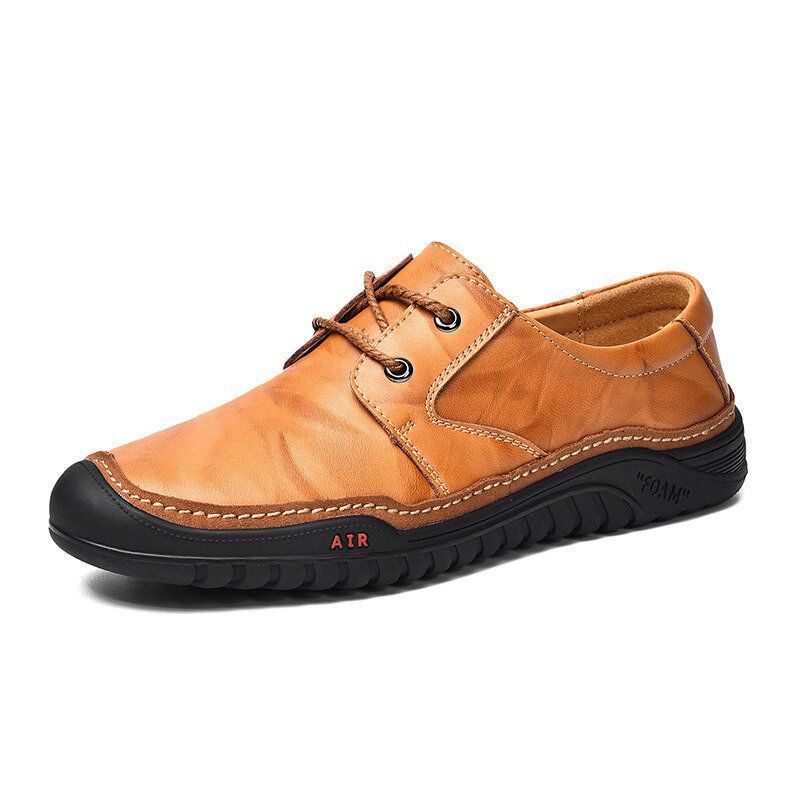 Heren Echt Leer Zachte Zolen Zakelijke Casual Oxfords