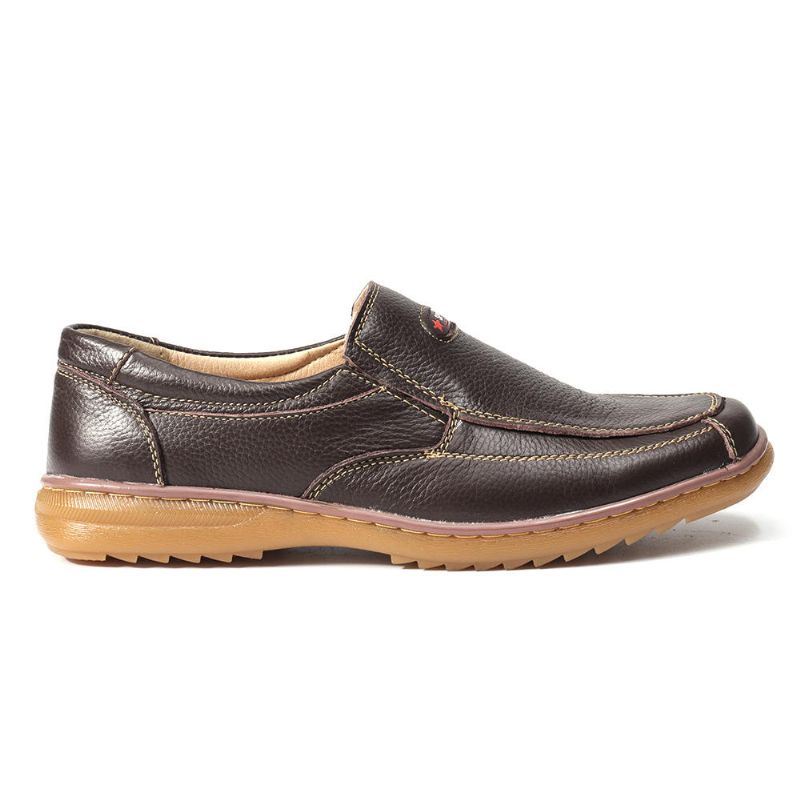 Heren Echt Rundleder Slip Op Zachte Zool Comfortabele Antislip Casual Oxfords