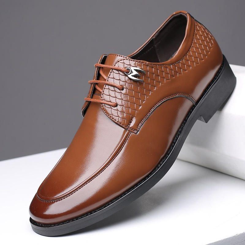 Heren Formele Schoen Casual Patroon Slip Op Zachte Zakelijke Oxfords