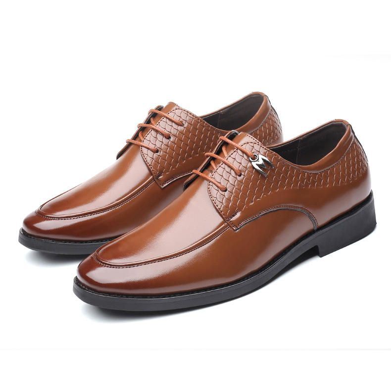 Heren Formele Schoen Casual Patroon Slip Op Zachte Zakelijke Oxfords