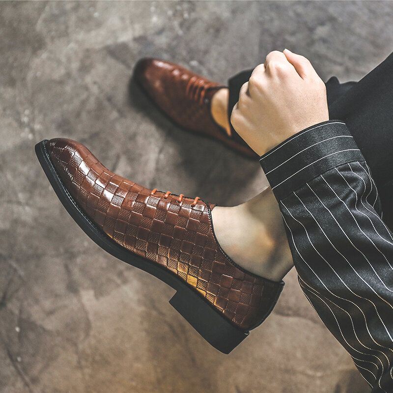 Heren Grote Maat Ademende Zachte Veterschoenen Zakelijke Jurk Schoenen