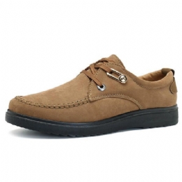 Heren Grote Maat Handstiksels Moc Toe Schoenen Comfortabele Veterschoenen Platte Oxfords