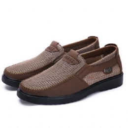 Heren Handstiksels Soft Sole Slip On Mesh Oxfords