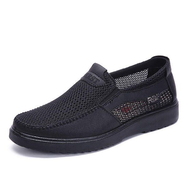 Heren Handstiksels Soft Sole Slip On Mesh Oxfords