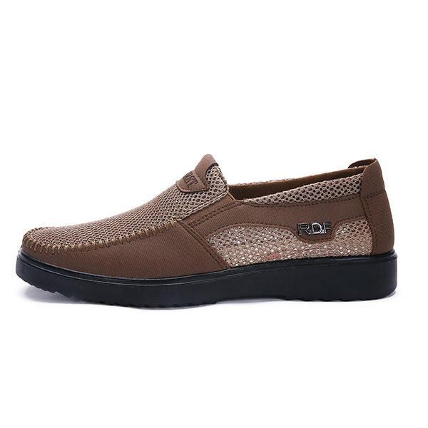 Heren Handstiksels Soft Sole Slip On Mesh Oxfords