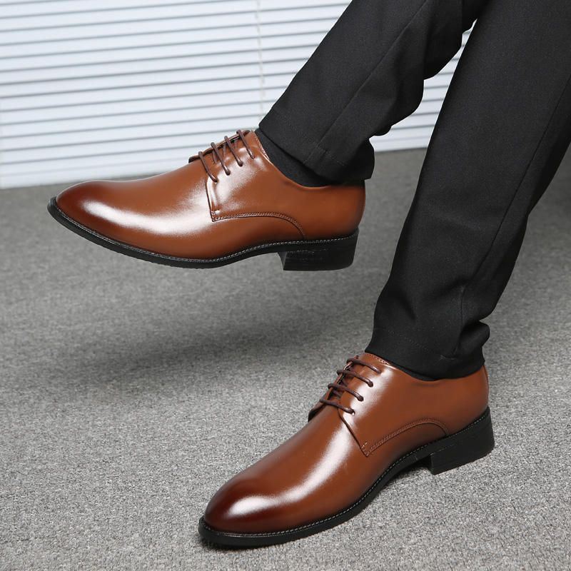 Heren Klassieke Zachte Comfortabele Formele Zakelijke Oxfords Leren Schoenen