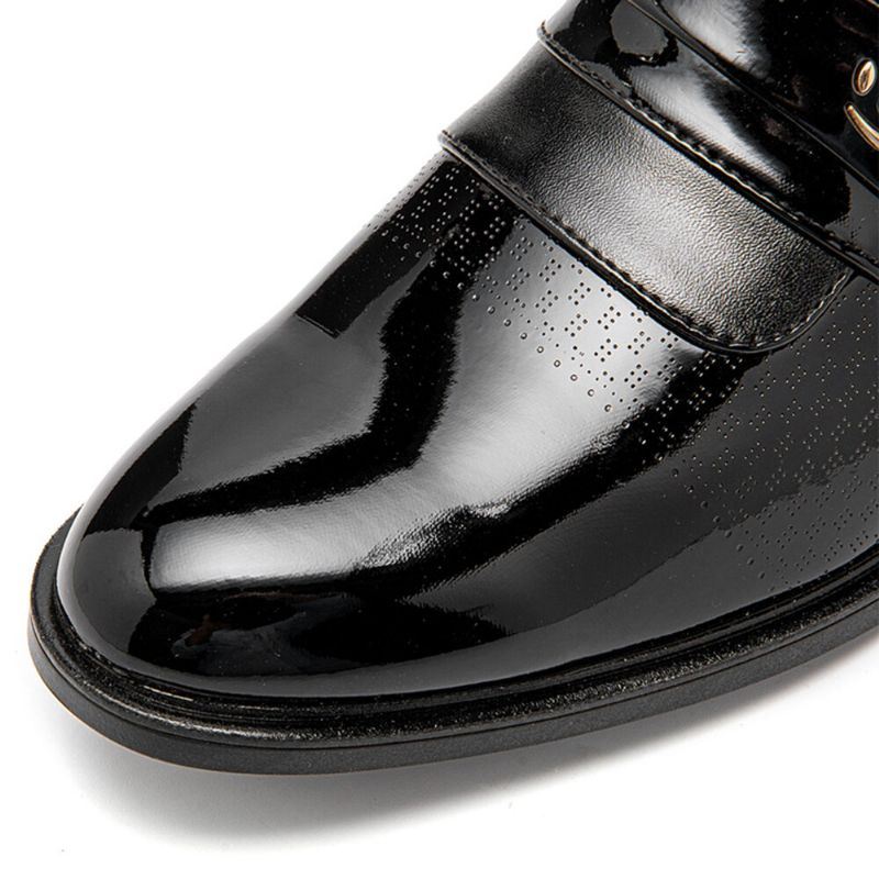 Heren Korte Puntige Teen Antislip Splicing Slip On Business Dress Shoes