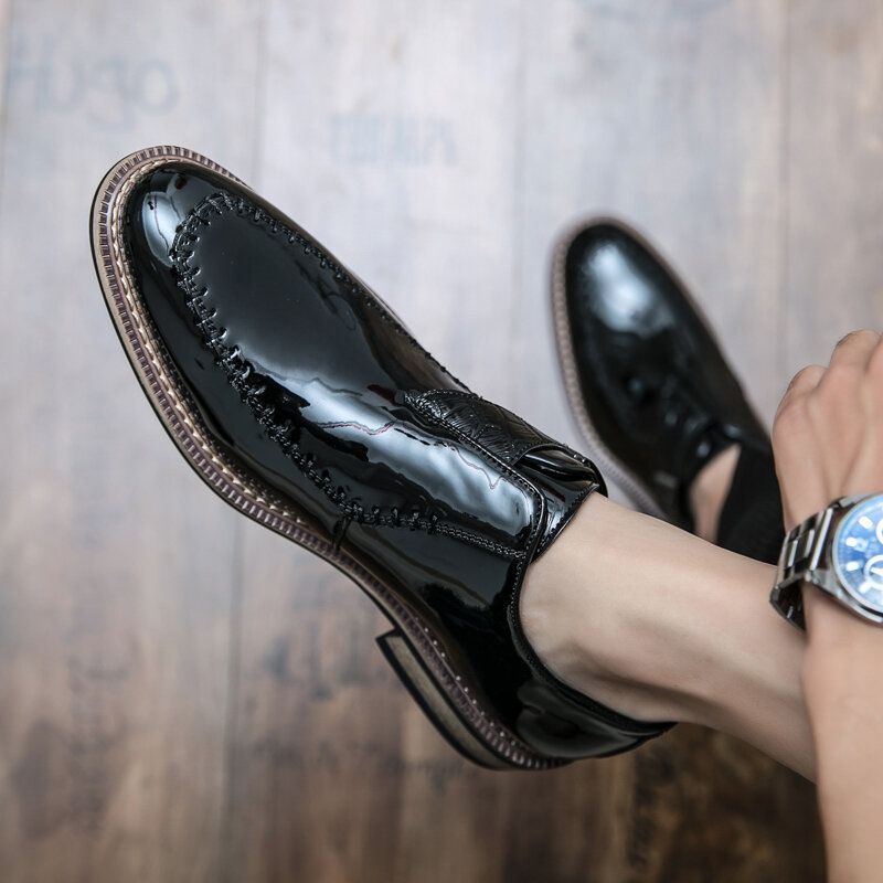 Heren Korte Puntige Teen Stiksels Loafers Kleding Schoenen