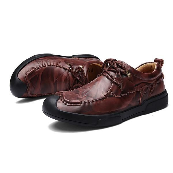 Heren Lace Up Handgemaakte Casual Platte Oxfords