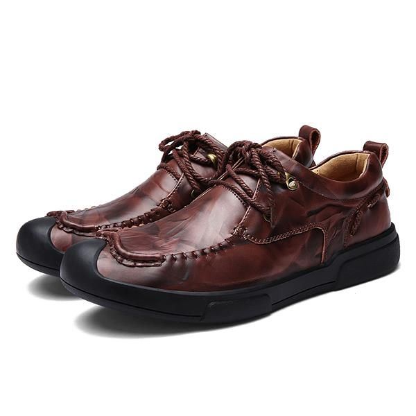 Heren Lace Up Handgemaakte Casual Platte Oxfords