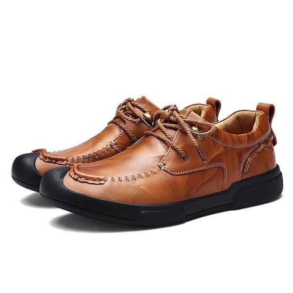 Heren Lace Up Handgemaakte Casual Platte Oxfords