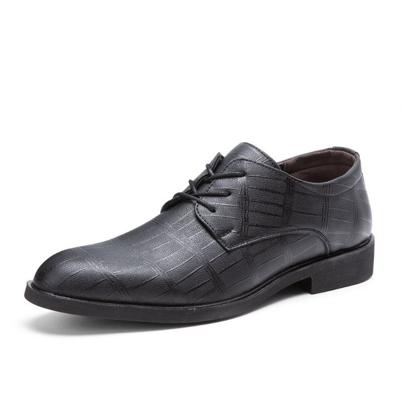 Heren Lederen Ademende Zachte Zool Klassieke Pure Kleur Oxfords Casual Zakelijke Schoenen